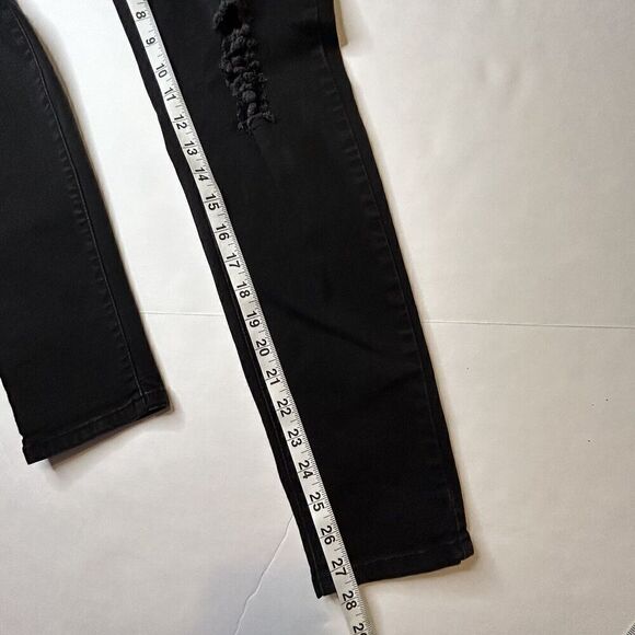 YMI Skinny Jeans Women's Size 11 Black Low Rise Distressed Embroidered Floral - Picture 10 of 10
